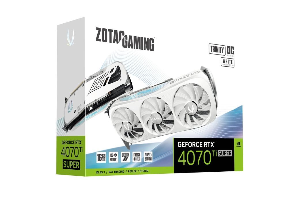 Zotac GeForce RTX4070 Ti Super 16GB DDR6X Trinity OC White