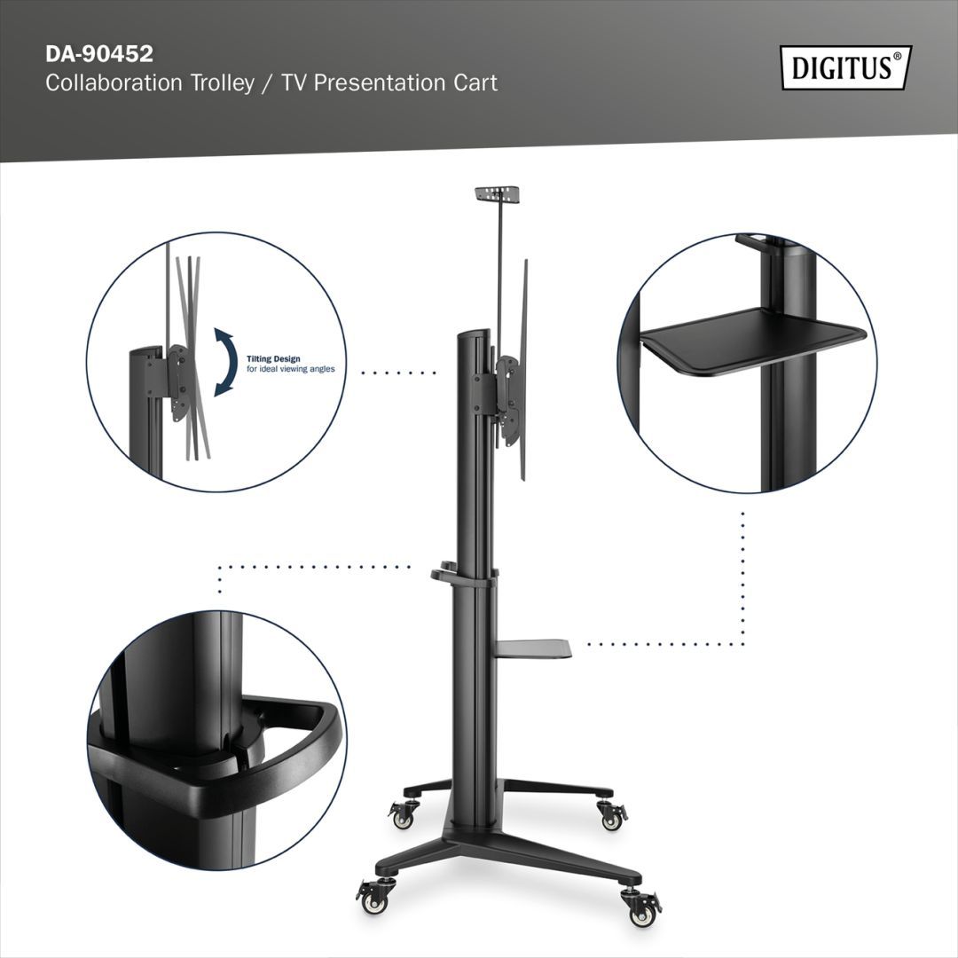 Digitus TV Cart 70-120" 140kg Black