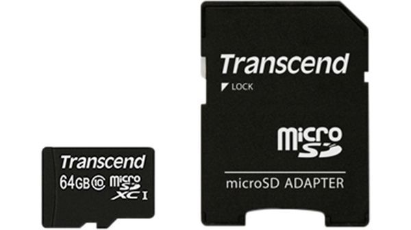 Transcend 64GB microSDXC Class10 UHS-I + adapterrel