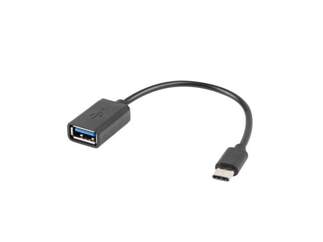 Lanberg USB-C to USB-A male/famale adapter cable Black