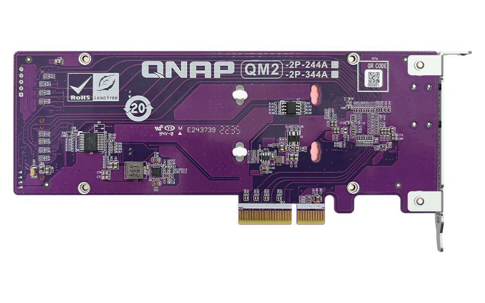 QNAP QM2-2P-344A Dual M.2 22110/2280 PCIe NVMe SSD Expansion Card