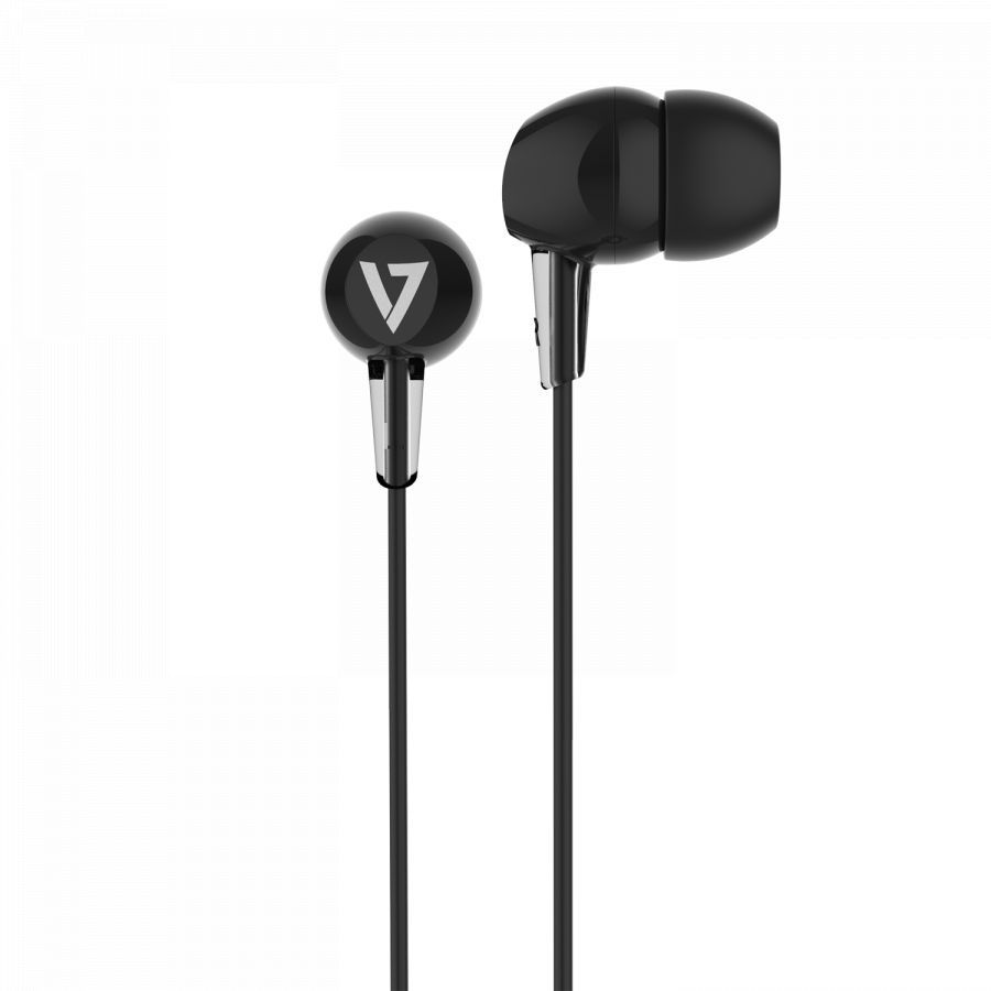 V7 HA200 3.5mm Noise Isolating Stereo Earbuds Black