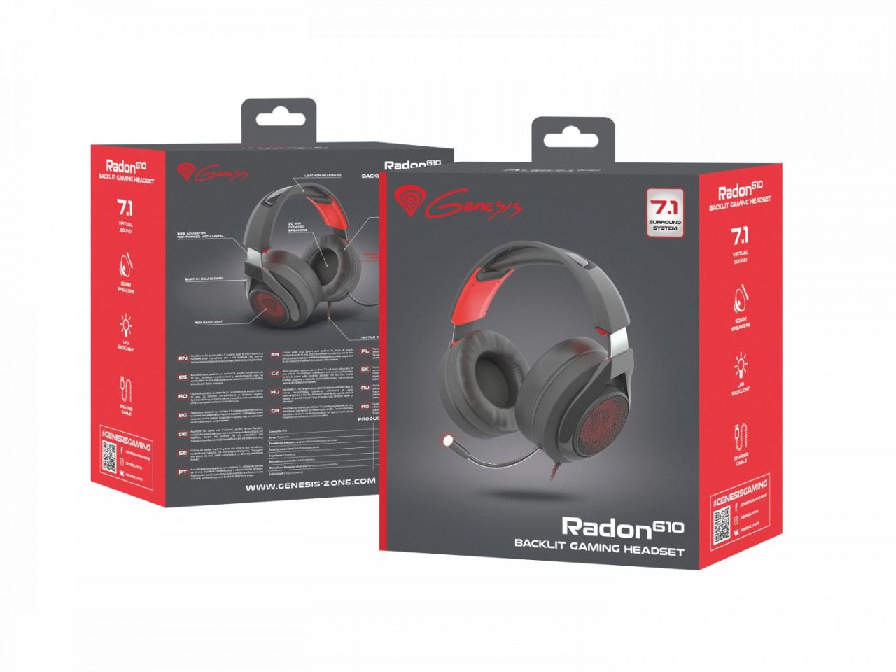 Natec Genesis Radon 610 Gamer Headset 7.1 Black