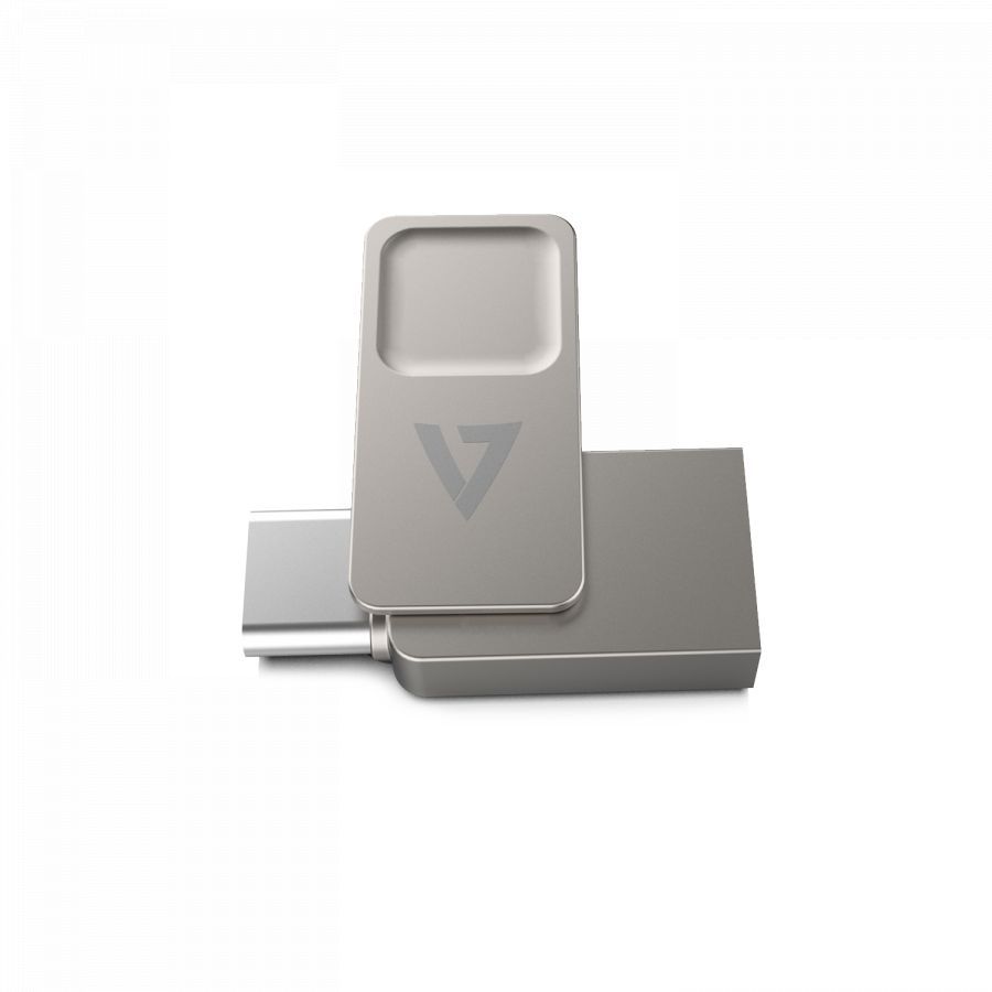 V7 128GB Flash Drive USB3.2 + Type-C Silver