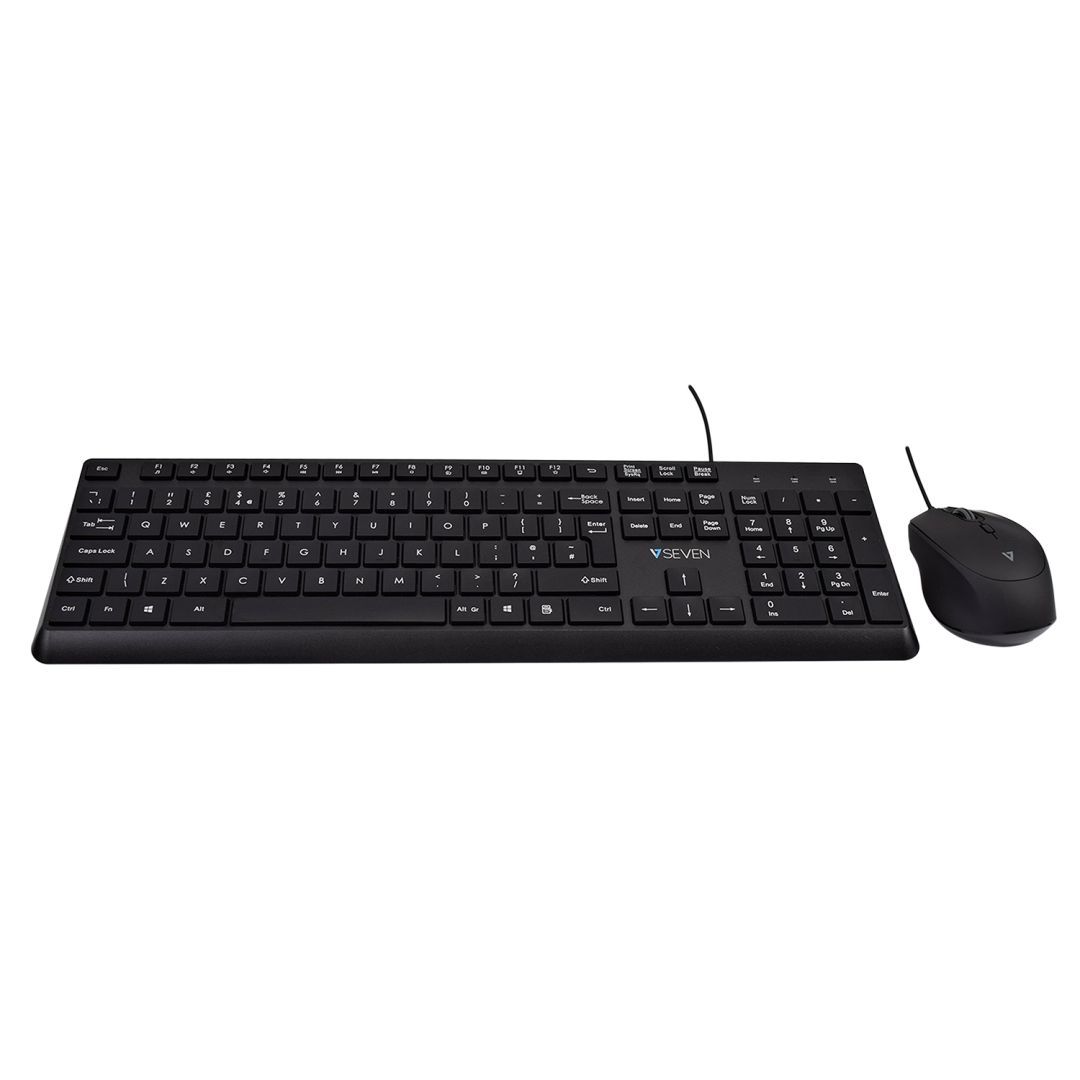 V7 CKU350 USB Keyboard and Mouse Combo Black UK