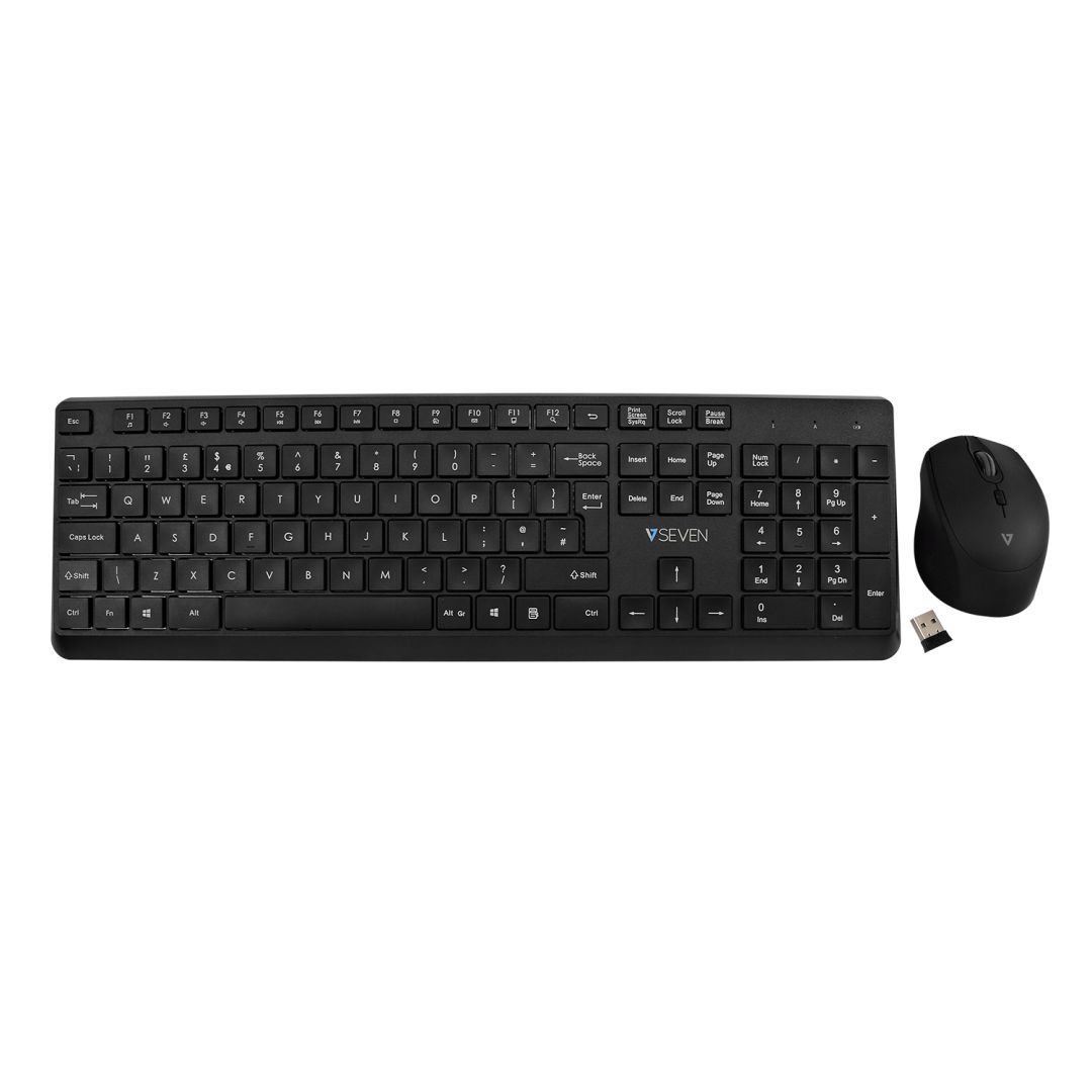 V7 CKW350 Wireless Keyboard and Mouse Combo Black UK