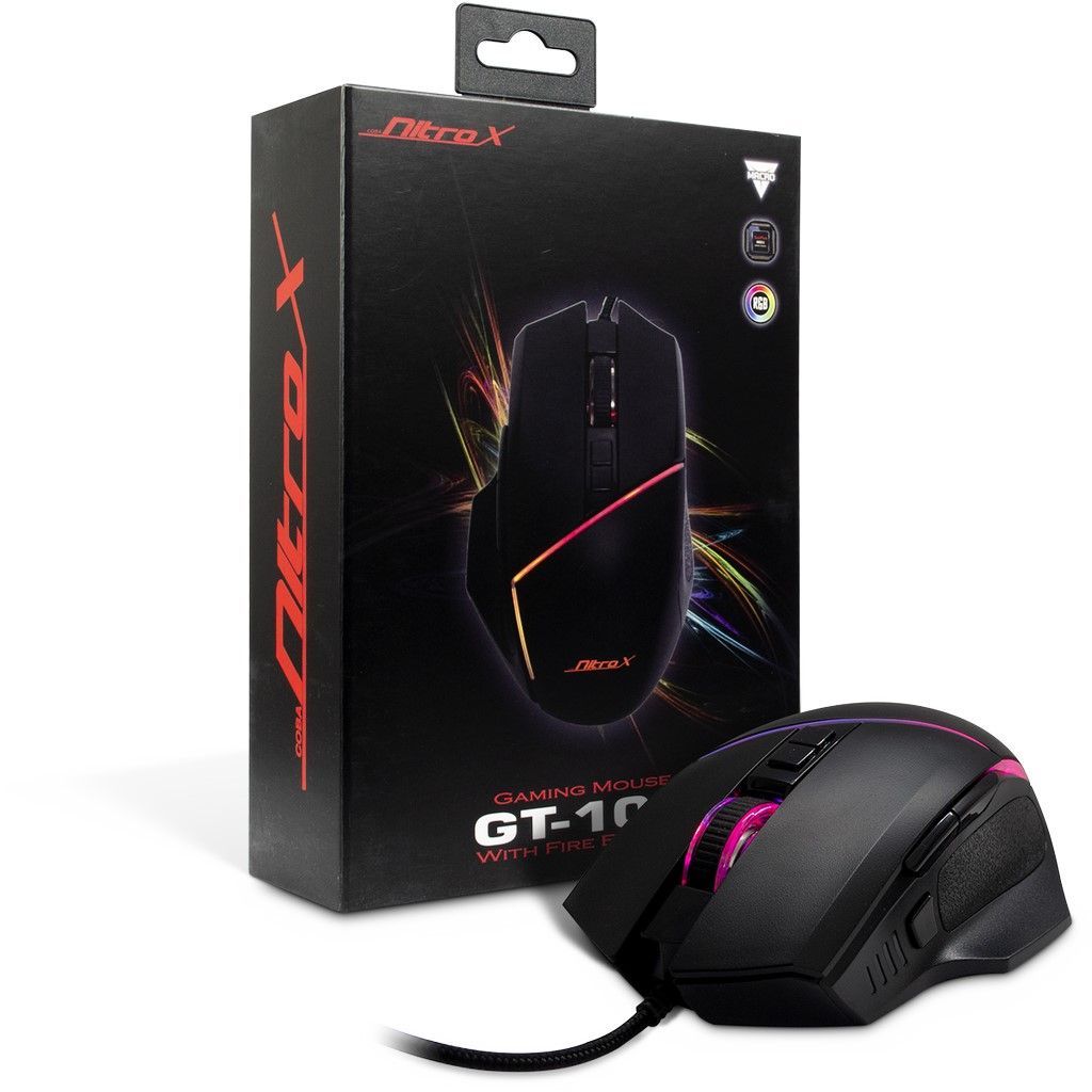 Inter-Tech Nitrox GT-100 RGB Gaming mouse Black