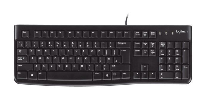 Logitech K120 USB billentyűzet Black UK