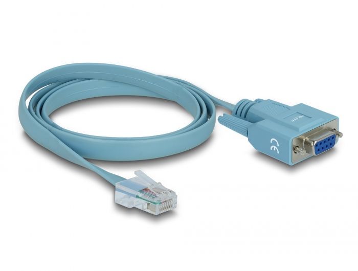 DeLock RS-232 DB9 female > 1x Serial RS-232 RJ45 male Adapter 1m Blue