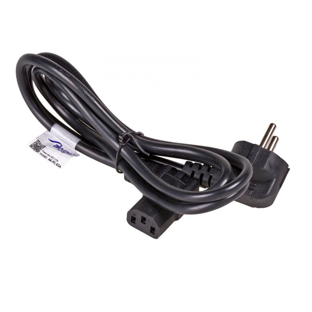 Akyga AK-PC-02A Angle PC Power Cord cable 1,5m Black