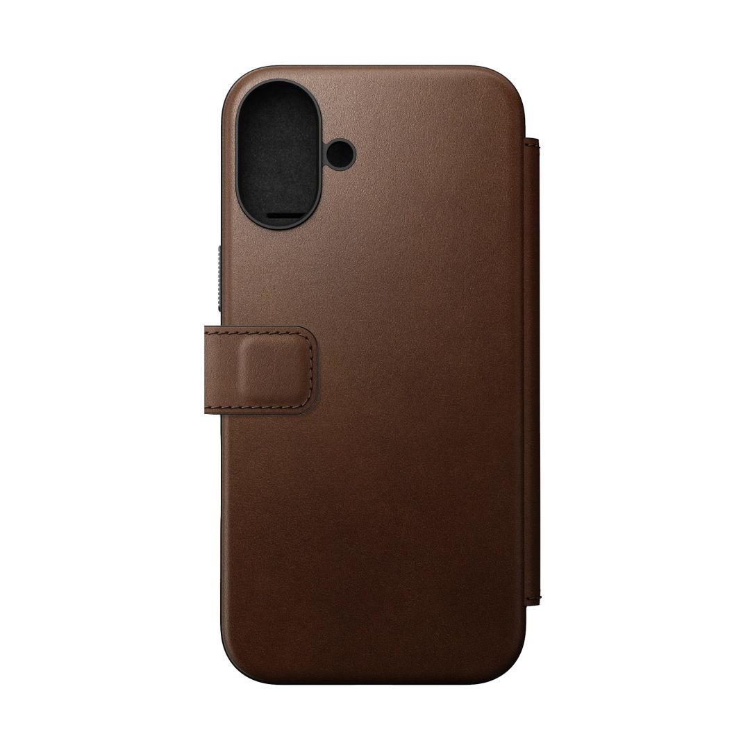 Nomad Modern Leather Folio iPhone 16 Plus Brown