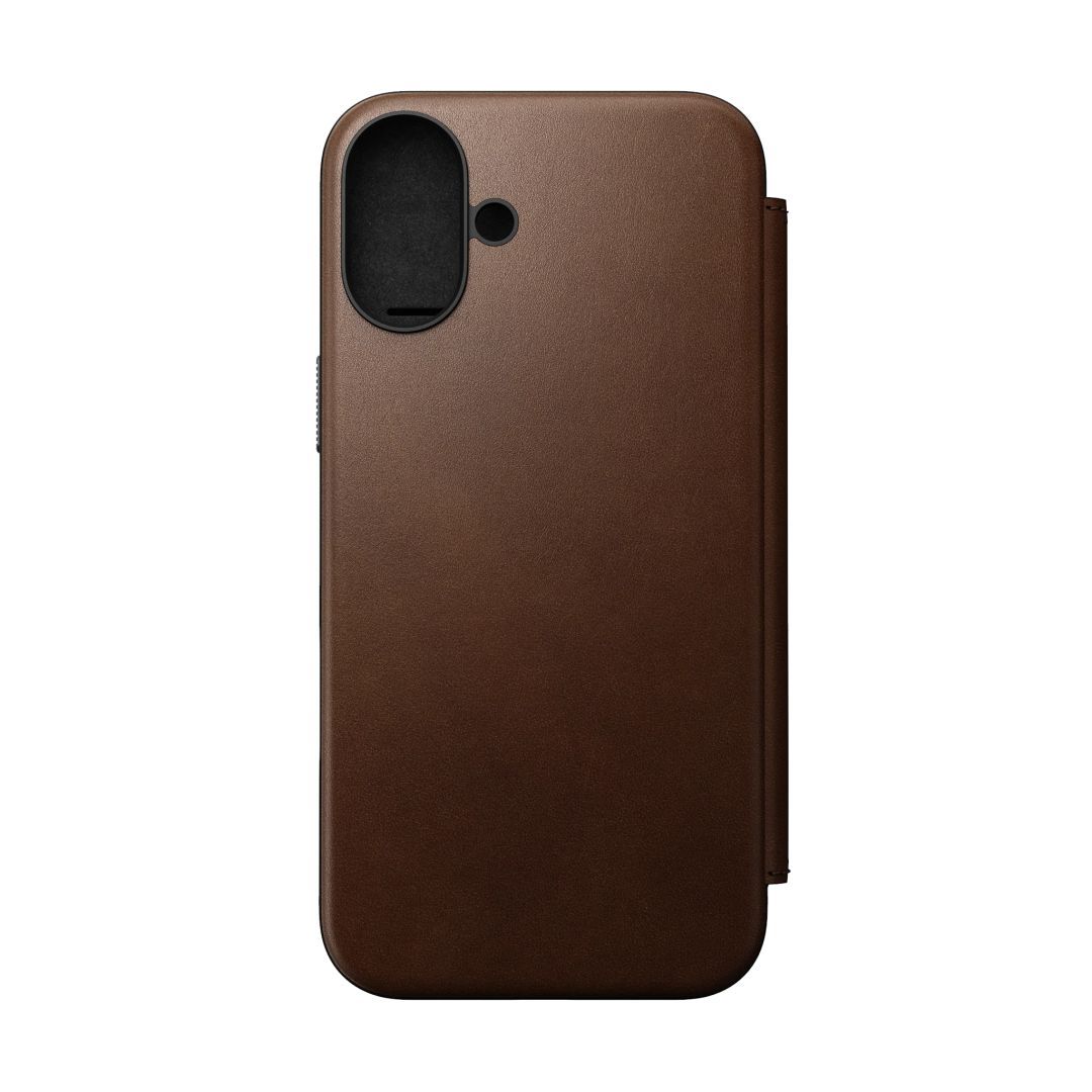 Nomad Modern Leather Folio iPhone 16 Plus Brown