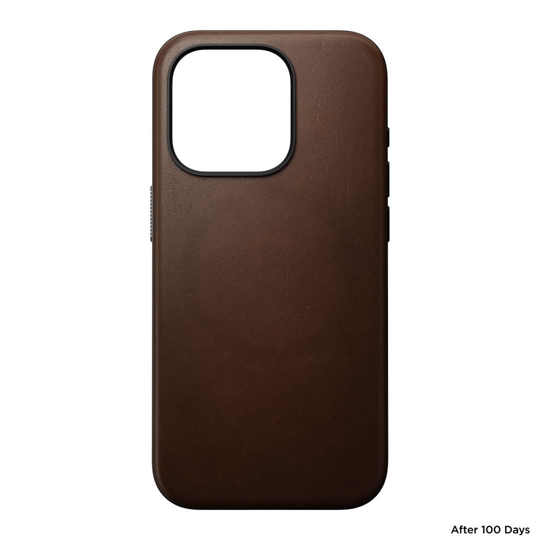 Nomad iPhone 15 Pro Modern Leather Case Rustic Brown