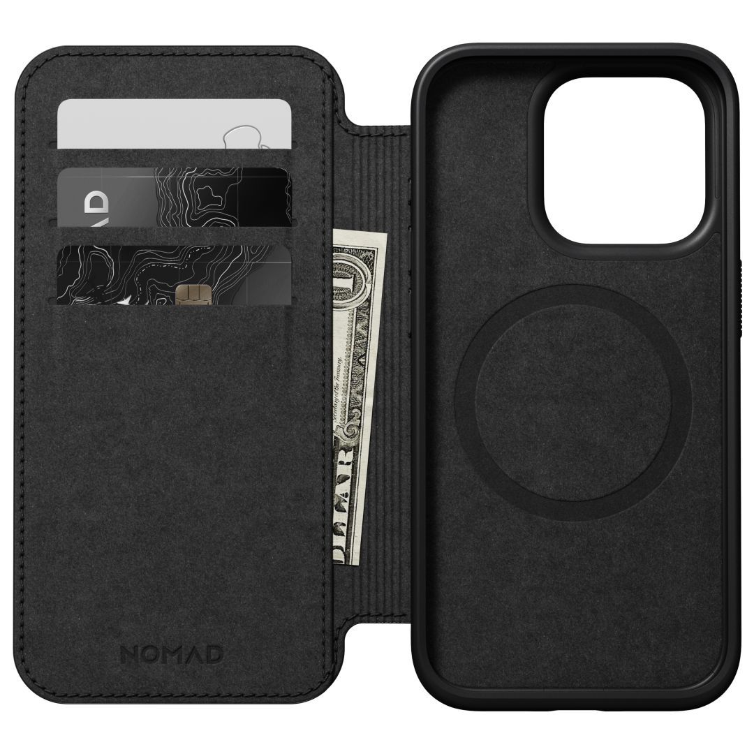 Nomad iPhone 15 Pro Modern Leather Folio Black