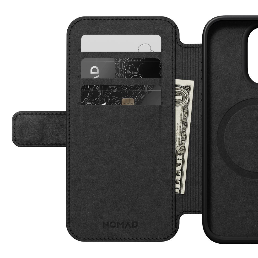 Nomad iPhone 15 Pro Modern Leather Folio Black