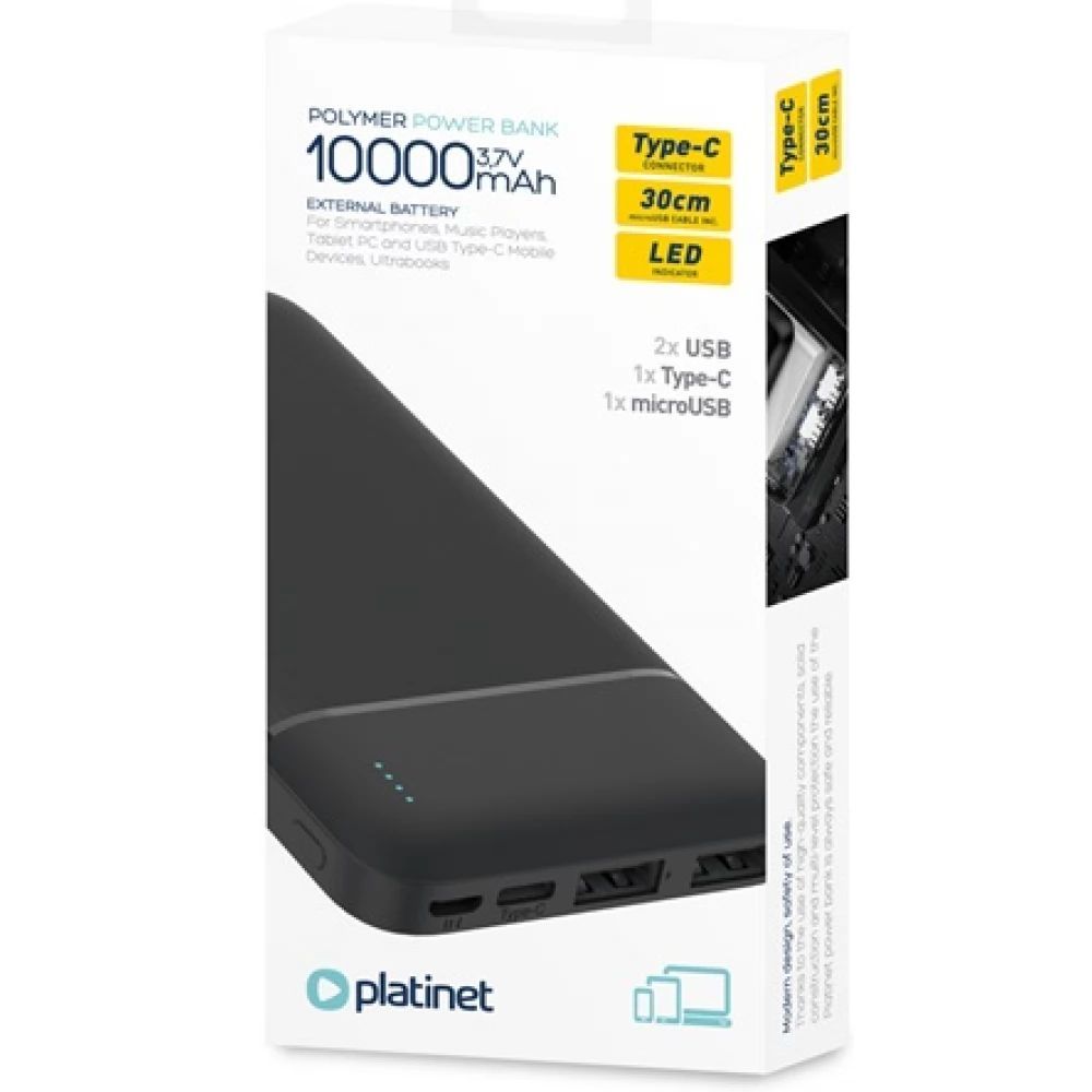 Platinet PMPB10W705B 10000mAh PoweBank Black