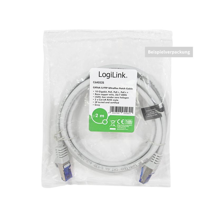 Logilink CAT6A S-FTP Patch Cable 0,25m Grey