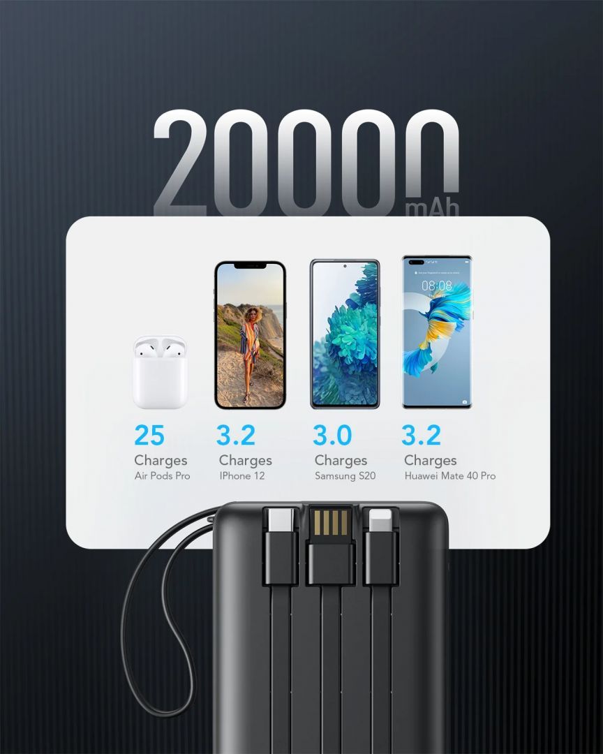 Veger VP2047 C20 20000mAh Powerbank Black