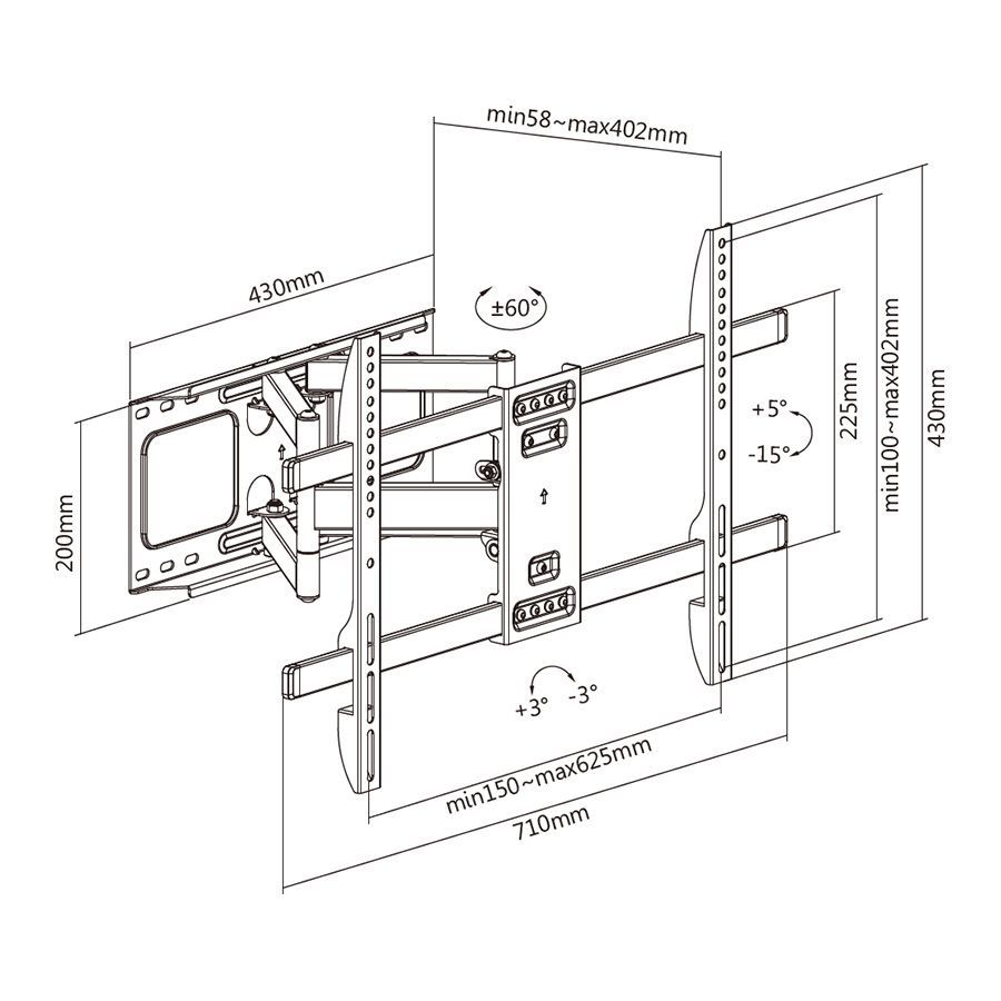 Stell SHO 5630 TV Wall Mount Fix 37"-80" Black