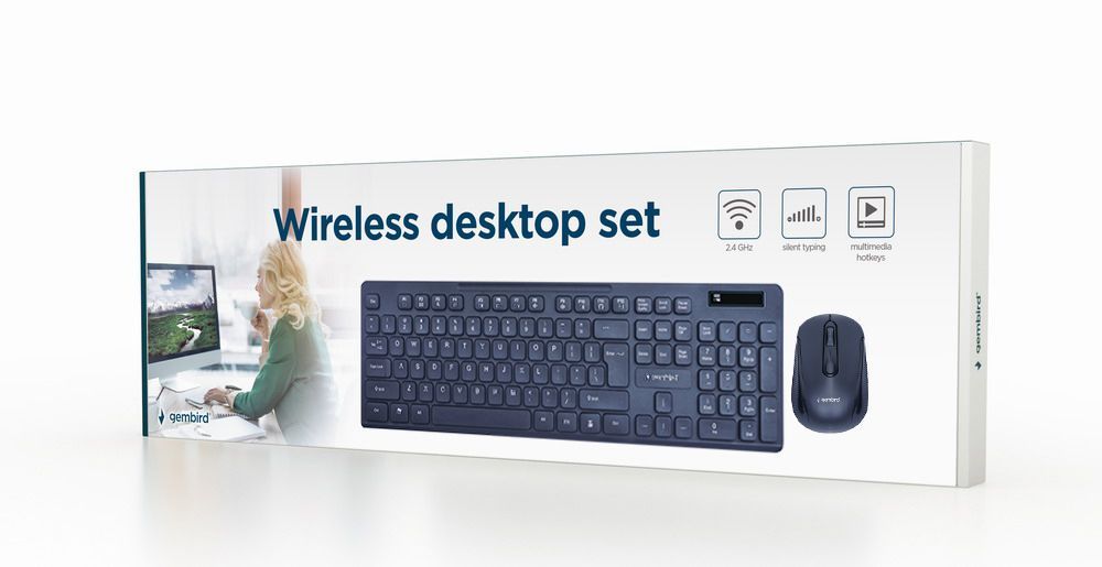 Gembird KBS-WCH-03 Wireless Keyborad Combo Black US