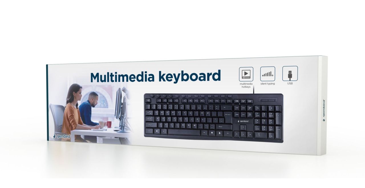 Gembird KB-UM-107 Multimedia Keyboard Black US