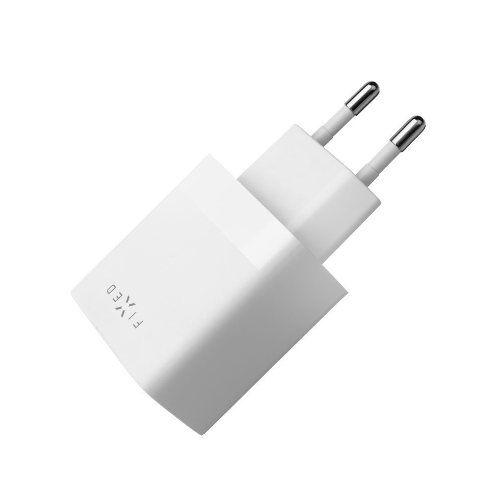 FIXED hálózati töltő, 2*USB-A kimenet, 17W + USB/USB-C kábel, fehér