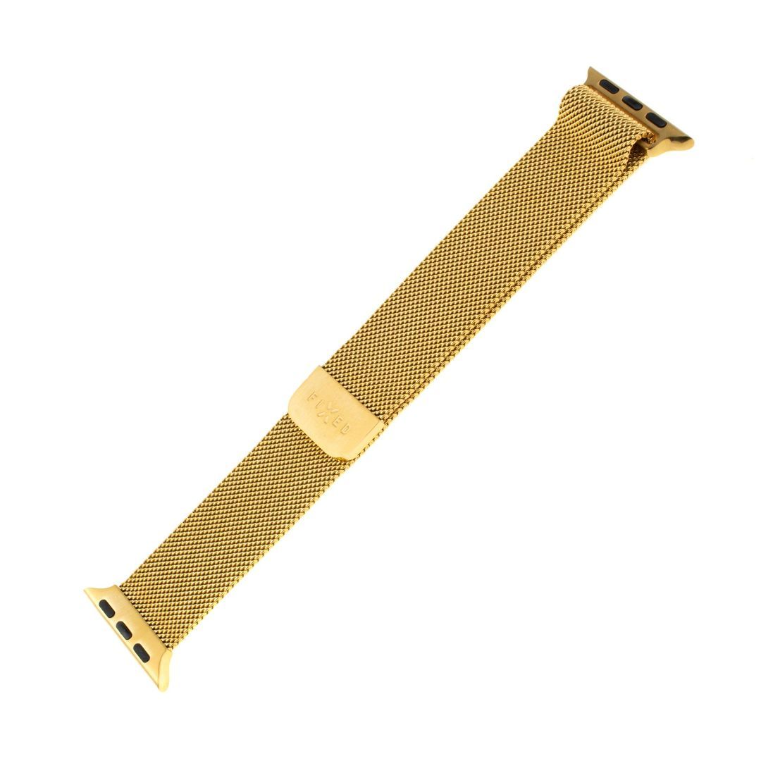 FIXED Mesh Strap for Apple Watch 42/44/45mm, gold, Okosóra kiegészítő