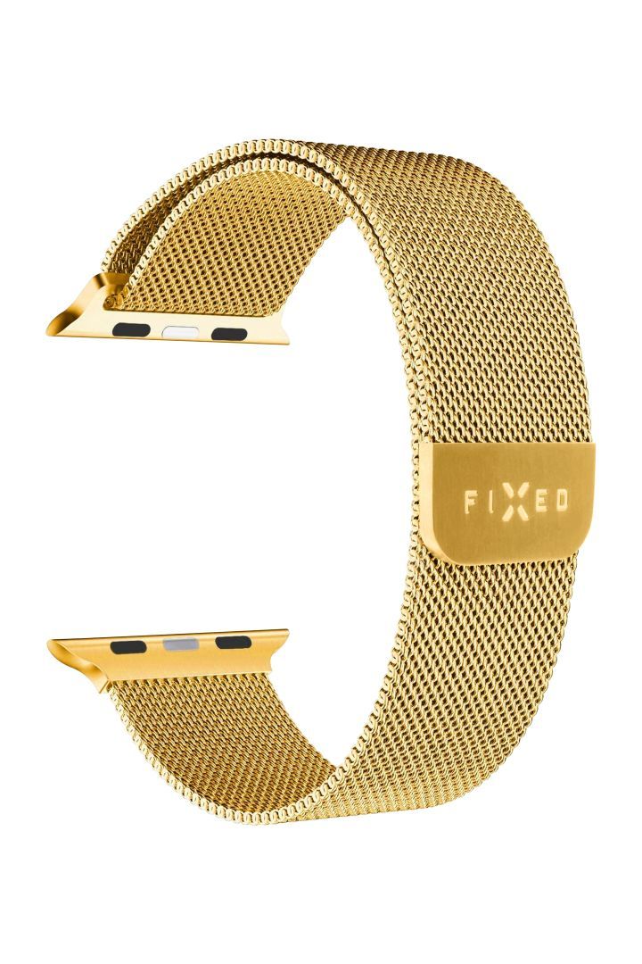 FIXED Mesh Strap for Apple Watch 42/44/45mm, gold, Okosóra kiegészítő