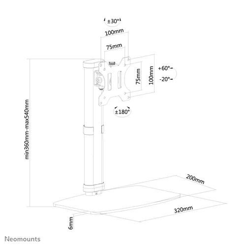 Neomounts FPMA-D890 Monitor Desk Mount 10"-30" Black