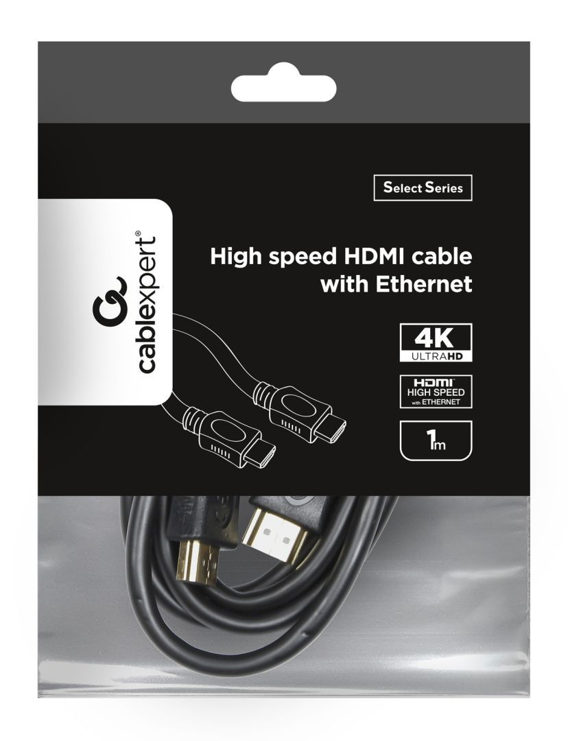 Gembird CC-HDMI4L-1M High speed HDMI cable with Ethernet Select Series 1m Black