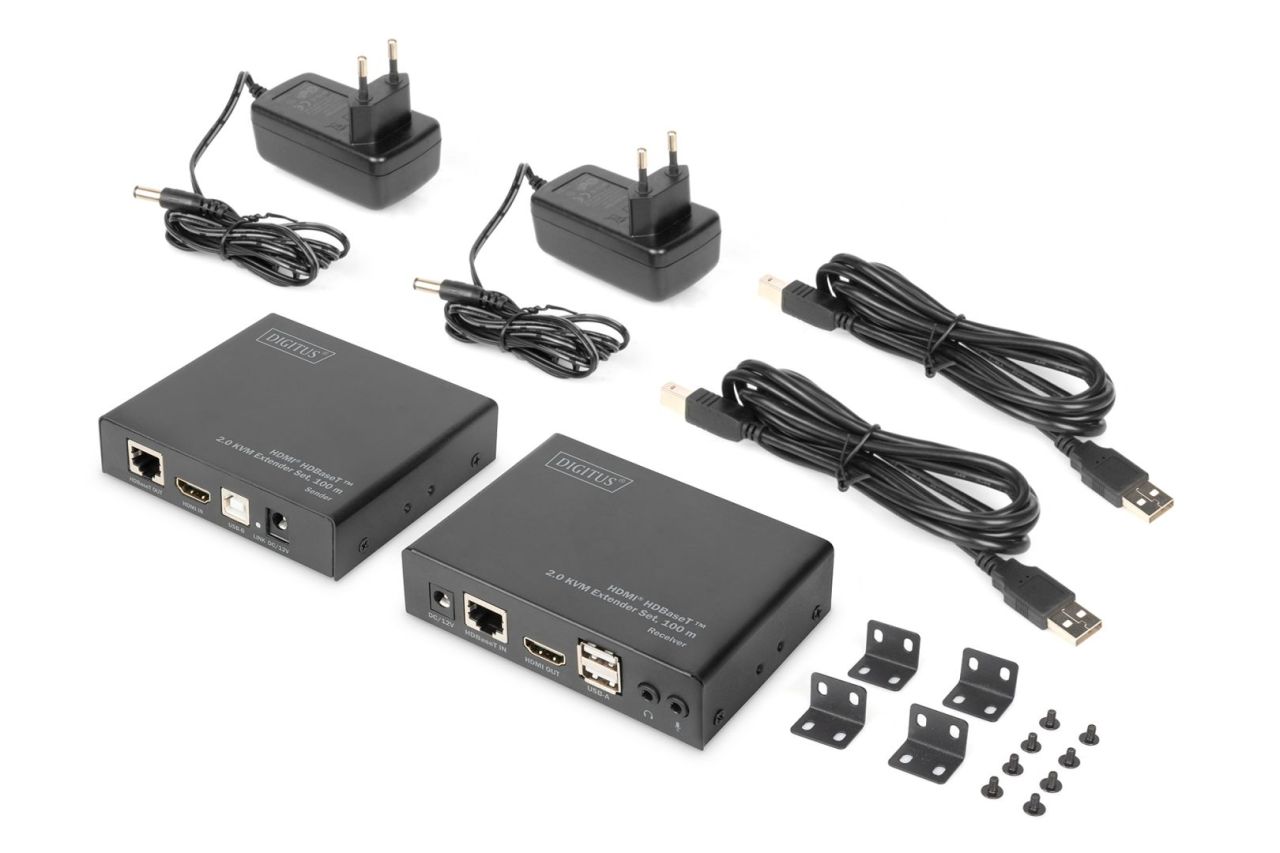 Digitus HDBaseT 2.0 HDMI KVM Extender Set 100m