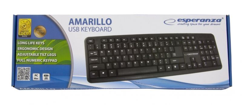 Esperanza Amarillo USB Keyboard Black UK