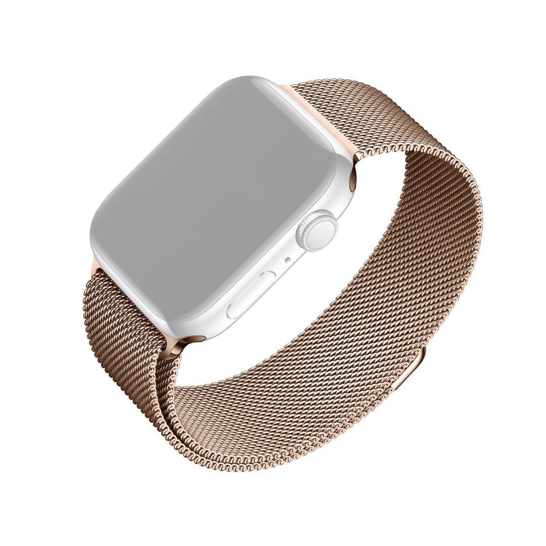 FIXED szíj rozsdamentes hálóval Apple Watch 38/40mm órához, rose gold