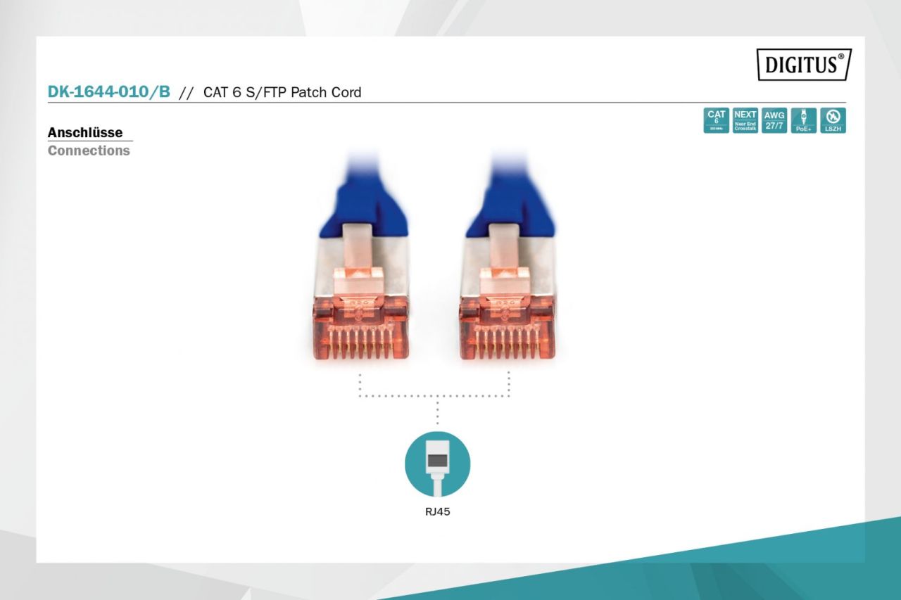 Digitus CAT6 S-FTP Patch Cable 1m Blue