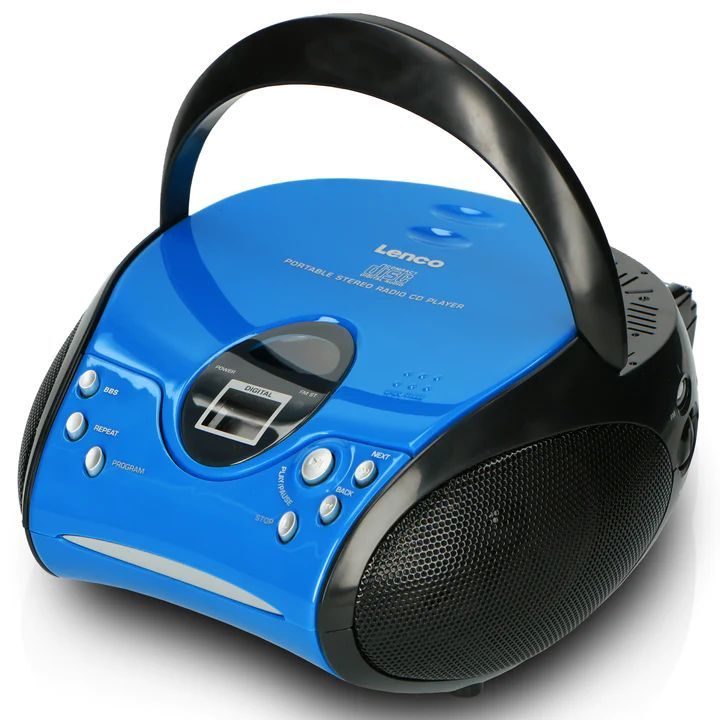 Lenco SCD-24 Portable stereo FM radio with CD player Blue/Black