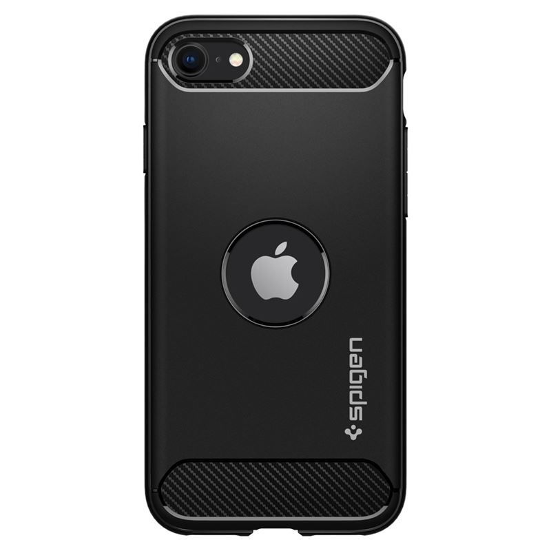 Spigen Rugged Armor, black - iPhone SE (2022/2020)