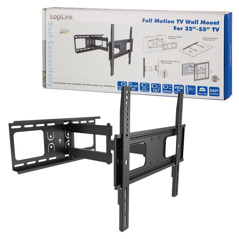 Logilink BP0015 32"-55" TV Wall Mount Tilt Swivel Black