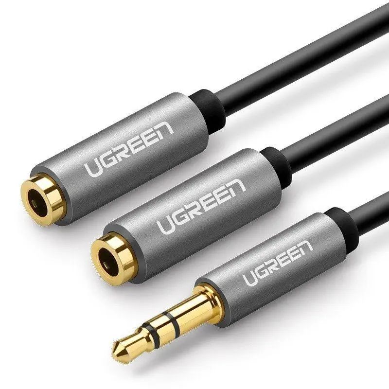 UGREEN 3,5mm jack to 2x3,5mm jack 0,2m Grey