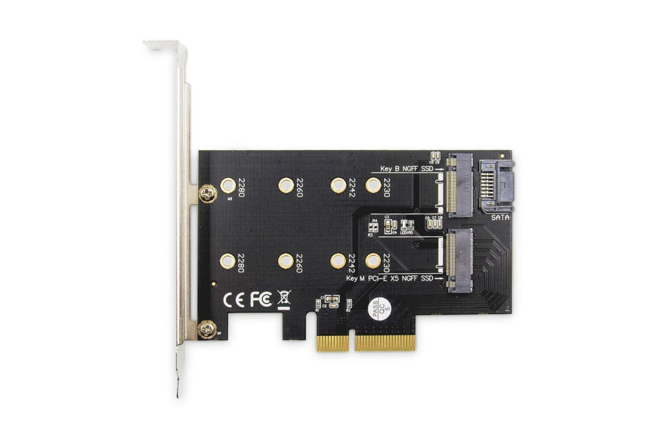 Digitus M.2 NGFF / NVMe SSD PCI Express 3.0 (x4) Add-On Card