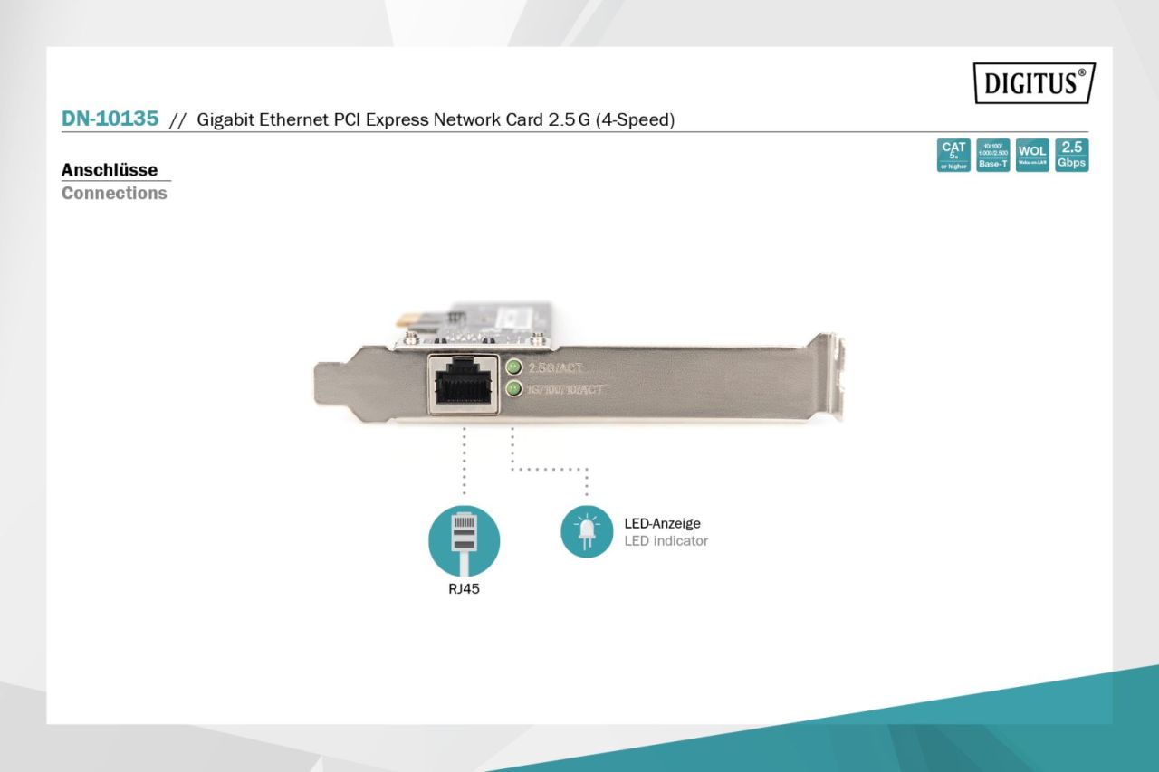 Digitus Ethernet PCI Express Network Card 2.5G (4-Speed)