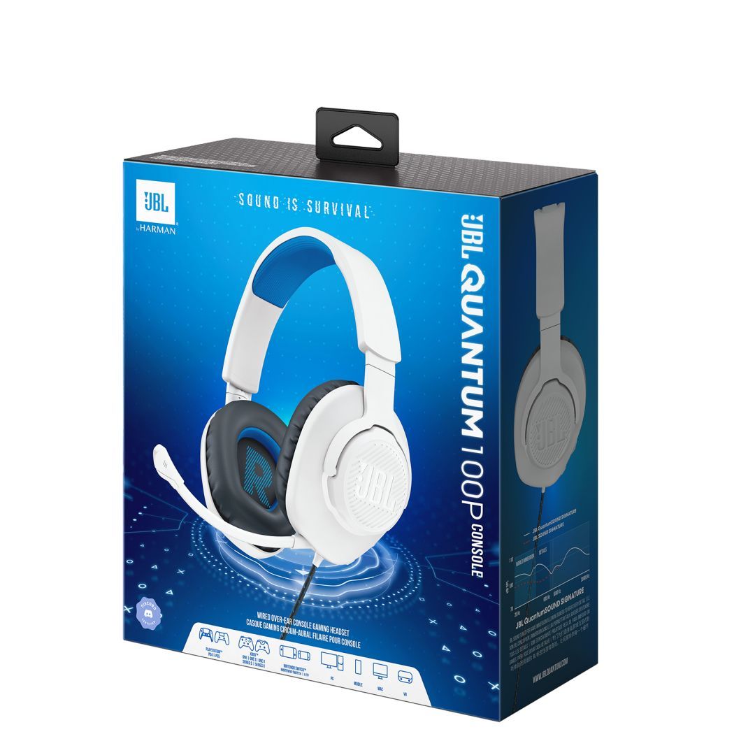 JBL Quantum 100P Gaming Headset White/Blue