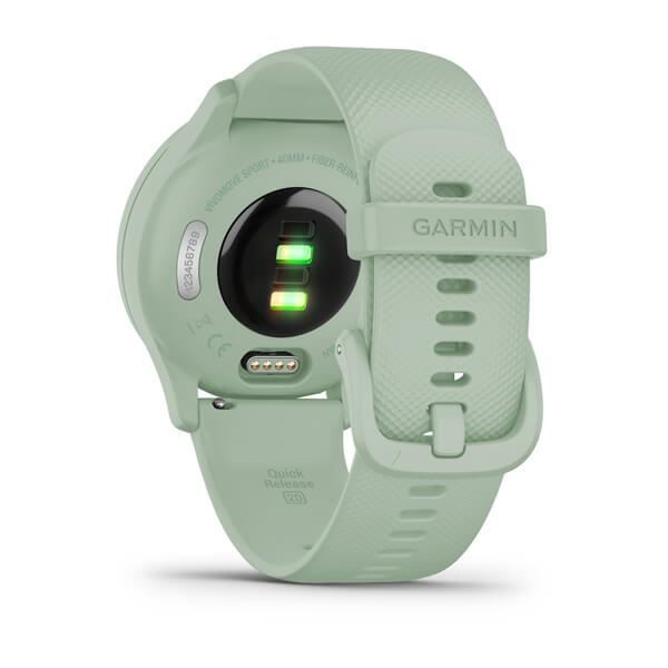 Garmin Vivomove Sport Cool Mint Case and Silicone Band with Silver Accents