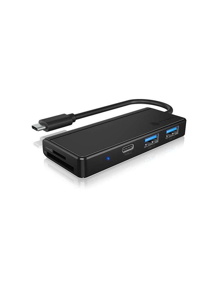 Raidsonic IcyBox IB-HUB1423CR-C3 3 Port Hub + Card Reader Black