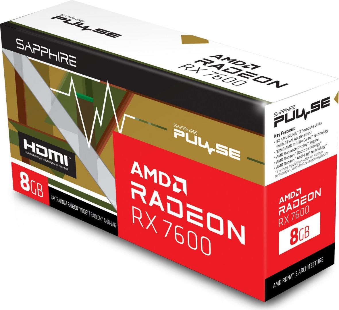 Sapphire Radeon RX7600 8GB Pulse Gaming OC