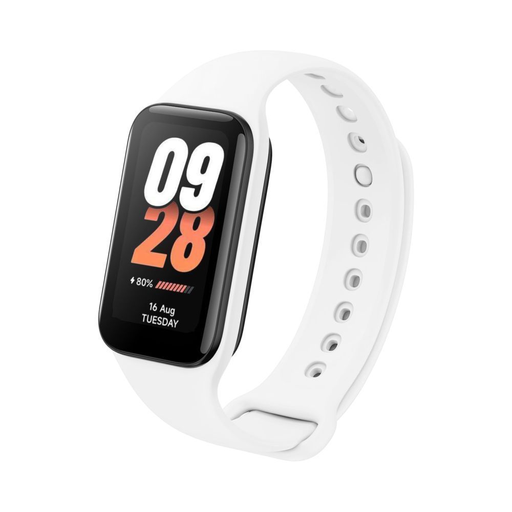 FIXED Sporty szilikon szíj Xiaomi Smart Band 8 okosórákhoz, fehér