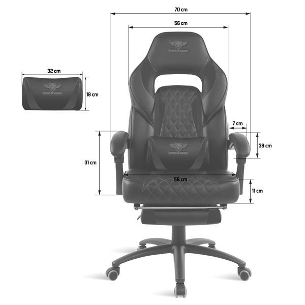 Spirit Of Gamer Mustang Gaming Chair Black