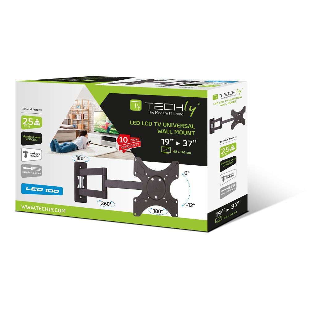 TECHLY Wall Bracket 19"-37" Black