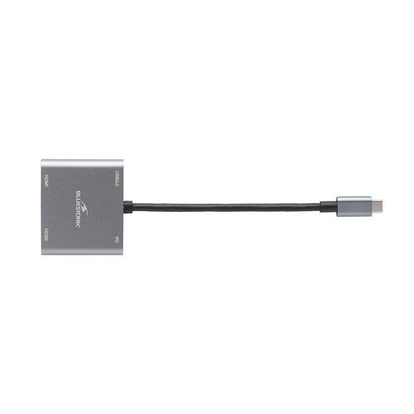 Bluestork HUB-DUO-HDMI USB3.0 USB-C to 2xHDMI Grey