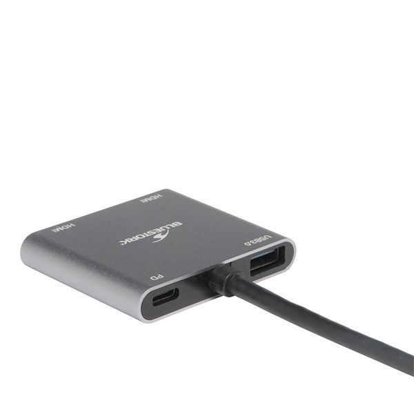 Bluestork HUB-DUO-HDMI USB3.0 USB-C to 2xHDMI Grey