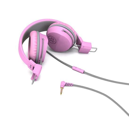 JLab JBuddies Studio On-Ear Kids Wired Headphones Pink/Grey